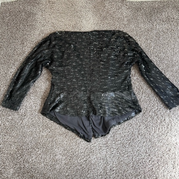 Free People Sequin Open Front Waterfall Jacket in Silver – Size Small - Picture 7 of 12